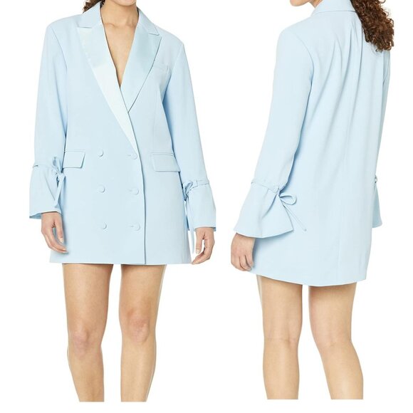 THE DROP Women's Summer Song Blazer/Dress by @carolinecrawford Sz: S Blue - Picture 1 of 16